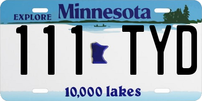 MN license plate 111TYD
