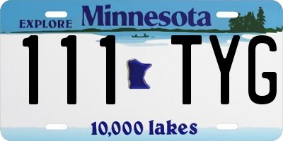 MN license plate 111TYG