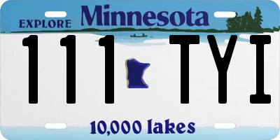 MN license plate 111TYI