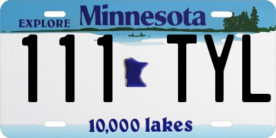 MN license plate 111TYL