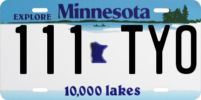 MN license plate 111TYO