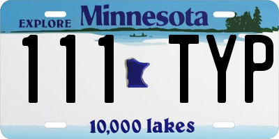 MN license plate 111TYP