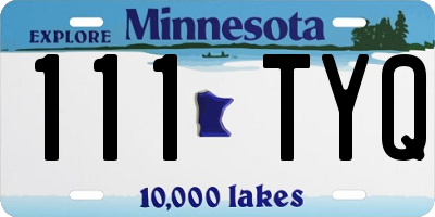 MN license plate 111TYQ