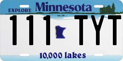 MN license plate 111TYT
