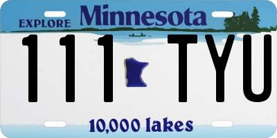 MN license plate 111TYU