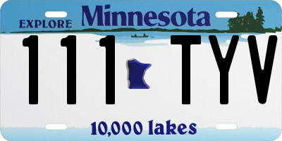 MN license plate 111TYV