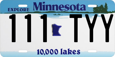 MN license plate 111TYY