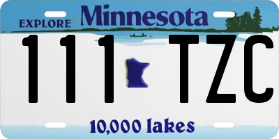 MN license plate 111TZC