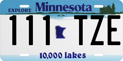 MN license plate 111TZE