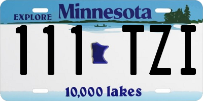 MN license plate 111TZI