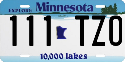 MN license plate 111TZO