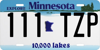 MN license plate 111TZP