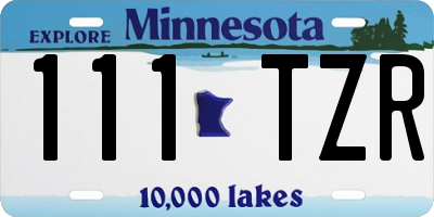 MN license plate 111TZR