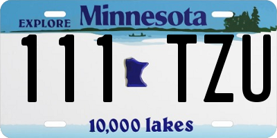 MN license plate 111TZU