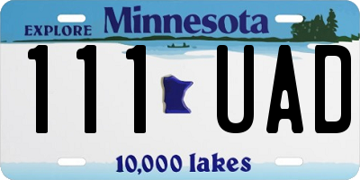 MN license plate 111UAD
