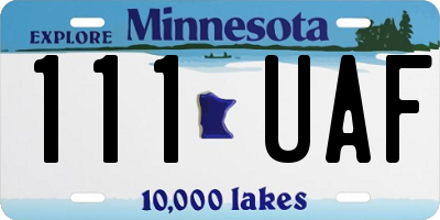 MN license plate 111UAF