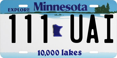 MN license plate 111UAI
