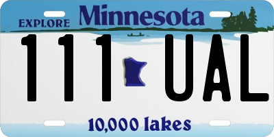 MN license plate 111UAL