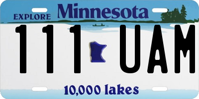 MN license plate 111UAM
