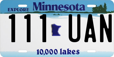 MN license plate 111UAN