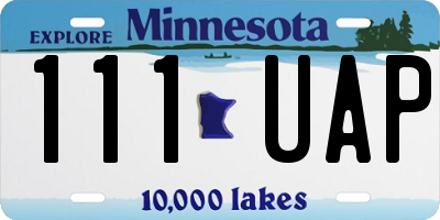MN license plate 111UAP