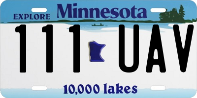 MN license plate 111UAV
