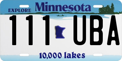 MN license plate 111UBA