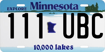 MN license plate 111UBC