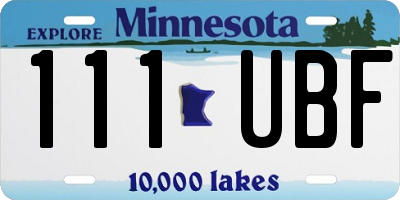 MN license plate 111UBF