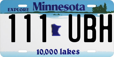MN license plate 111UBH
