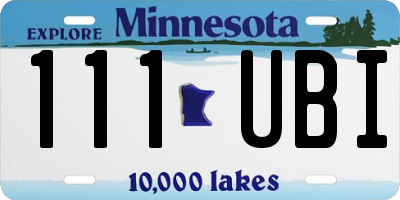 MN license plate 111UBI