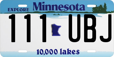 MN license plate 111UBJ