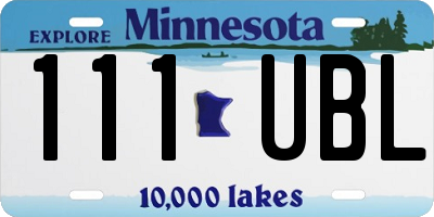 MN license plate 111UBL