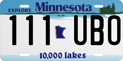 MN license plate 111UBO