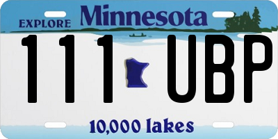 MN license plate 111UBP