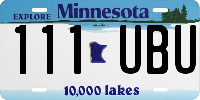 MN license plate 111UBU