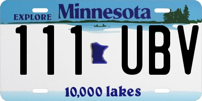 MN license plate 111UBV