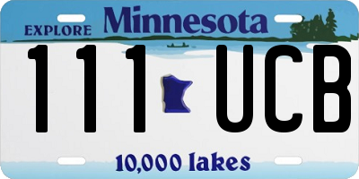 MN license plate 111UCB