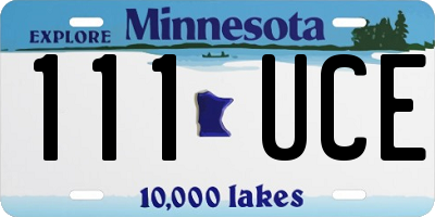 MN license plate 111UCE