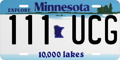 MN license plate 111UCG