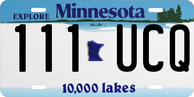 MN license plate 111UCQ