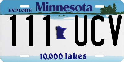 MN license plate 111UCV