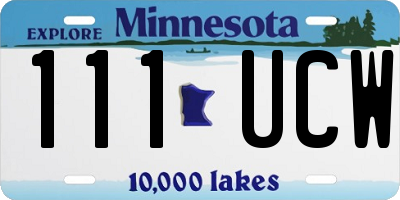 MN license plate 111UCW