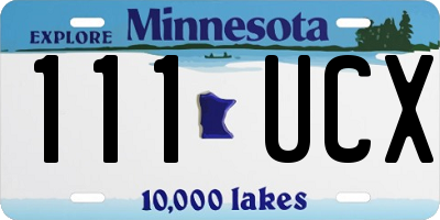 MN license plate 111UCX