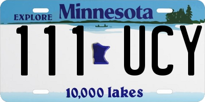 MN license plate 111UCY