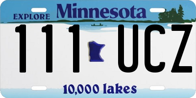 MN license plate 111UCZ