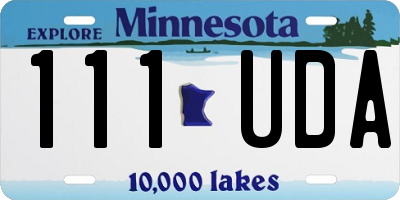 MN license plate 111UDA
