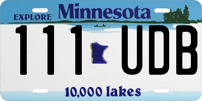 MN license plate 111UDB
