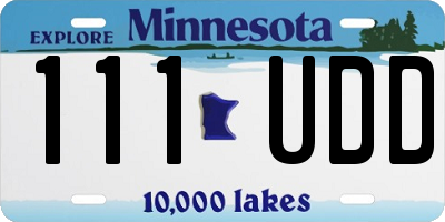 MN license plate 111UDD