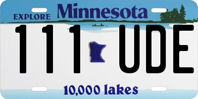 MN license plate 111UDE